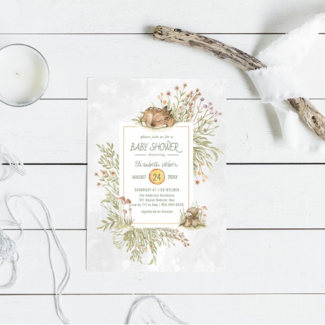Cerf des Bois | Invitation pour une Baby Shower Fo (Créateur téléchargé)