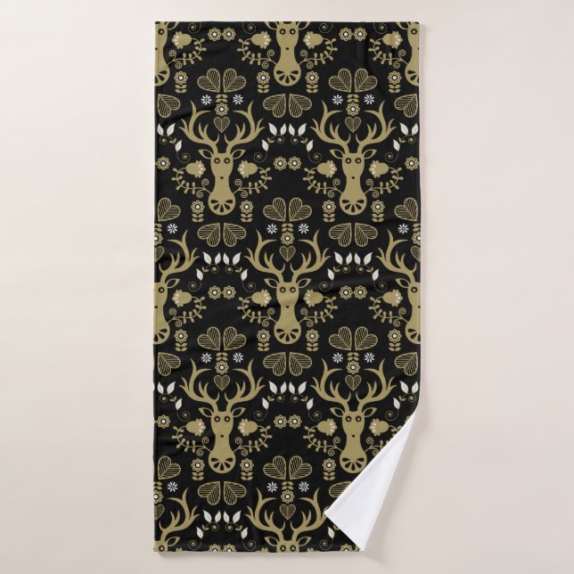 Cerf d'or scandinave moderne (Serviette de bain)