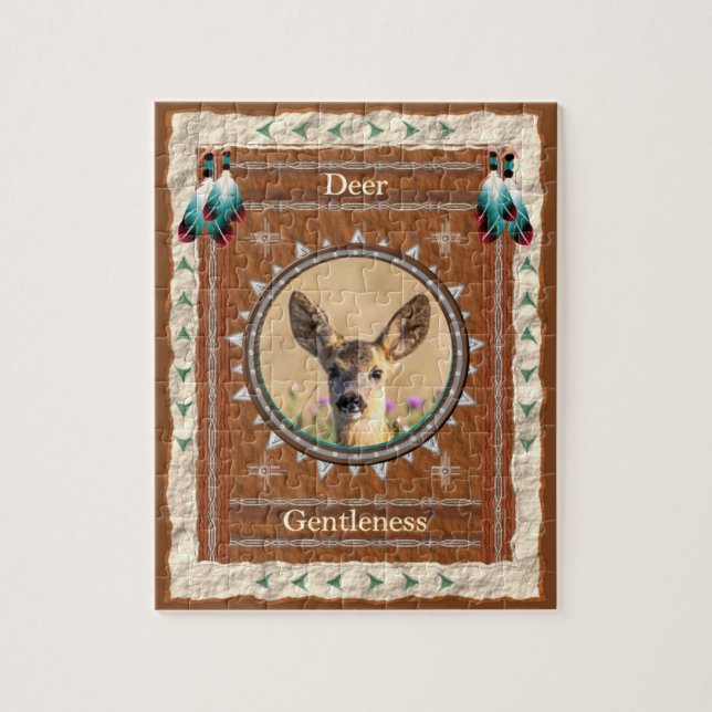 Cerf - Douceur - Puzzle avec boîte à cadeaux (Vertical)