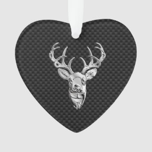 Cerf en argent élégant sur impression carbone