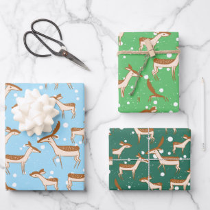 Cerf en papier d'enveloppement de neige Feuille pl