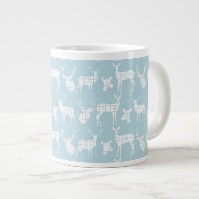 Cerf en silhouette rustique sur Mug de spécialités (Devant droit)