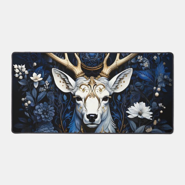 Cerf gothique floral céleste de minuit  (Recto)