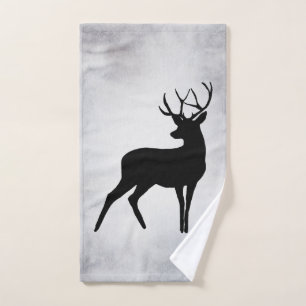 Cerf majestueux avec Antlers Noir Silhouette Rusti