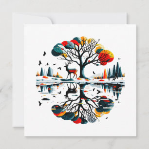 Cerf majestueux dans la forêt hivernale enneigée