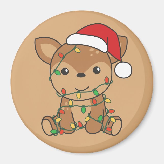 Cerf Noël Animaux d'hiver Deer Magnet (Devant)