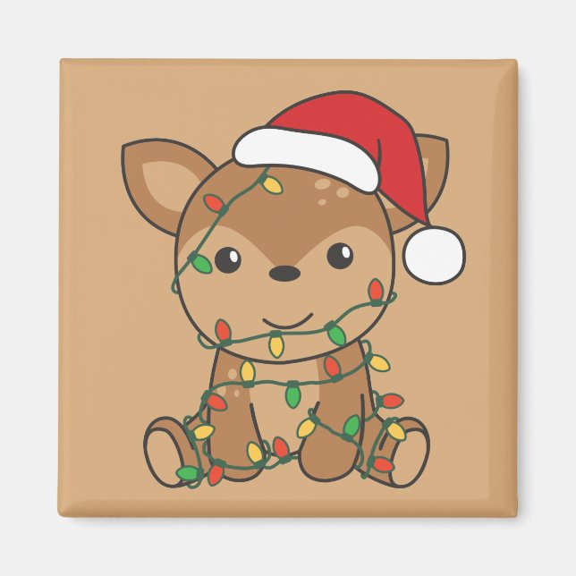 Cerf Noël Animaux d'hiver Deer Magnet (Devant)