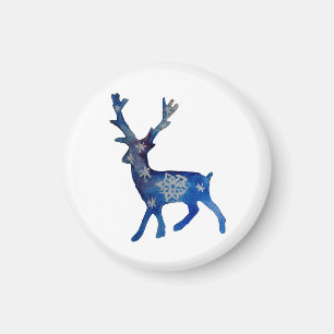 Cerf Noël Petit, Aimant Rond De 3,2 Cm