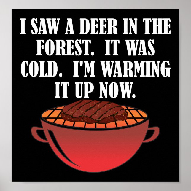 Cerf réchauffé par la chasse Affiche de chasse drô (Devant)