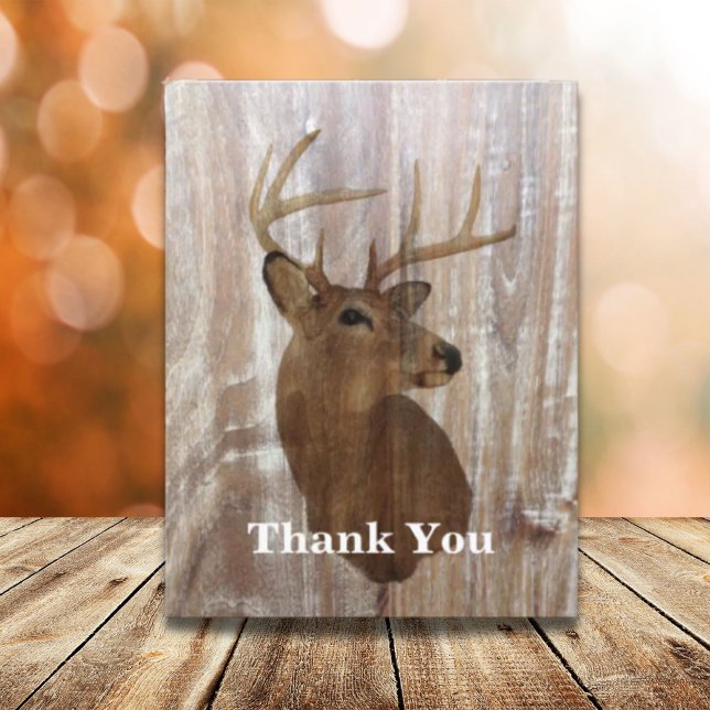 cerf rustique la chasse est terminée mariage merci (rustic deer the hunt is over wedding thank you)