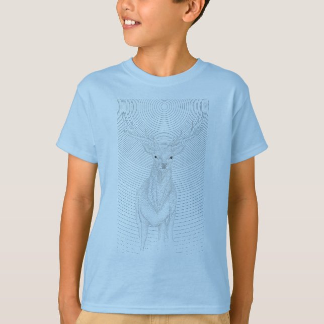 Cerf sous le ciel nocturne T-shirt (Devant)