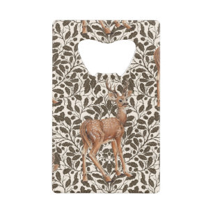 Cerf sur le motif damassé de chêne décoratif en ma