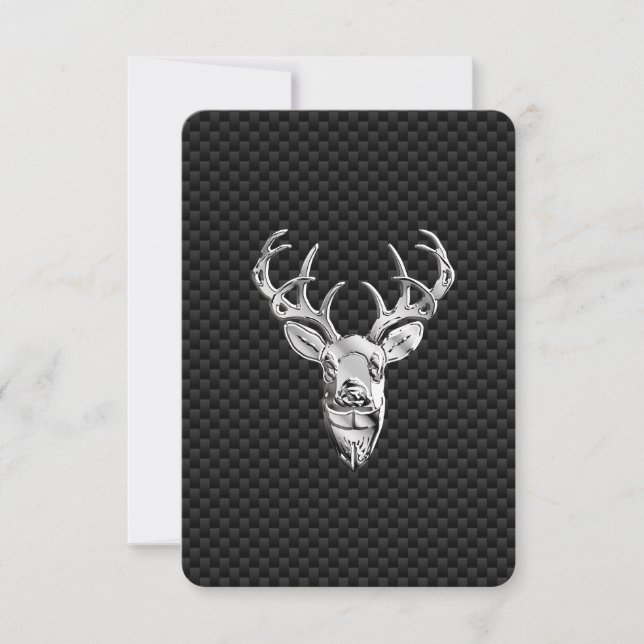 Cerf Symbolique en argent sur impression en fibre  (Devant)