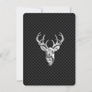 Cerf Symbolique en argent sur impression en fibre