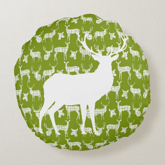 Cerf vert avec blanc et Coussin rond Doe (Dos)