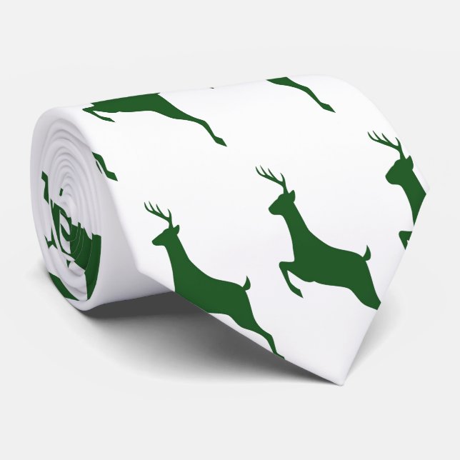 Cerf Vert Sur Cravate blanche (Roulé)