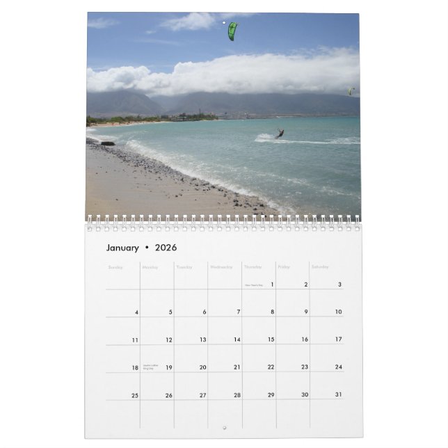 Cerf-volant surfant le calendrier 2009 (Jan 2026)