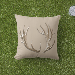 Cerfs Antlers Beige Animal Nature Jeter Oreiller