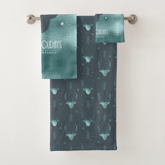Cerfs Antlers Flèches Motif de Noël ID Turquoise86 (En situation)