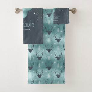 Cerfs Antlers Flèches Motif de Noël ID Turquoise86