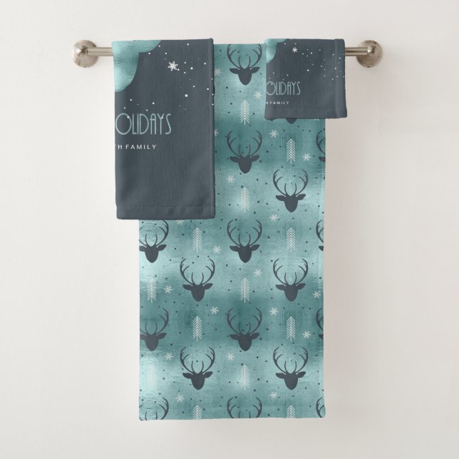 Cerfs Antlers Flèches Motif de Noël ID Turquoise86 (En situation)