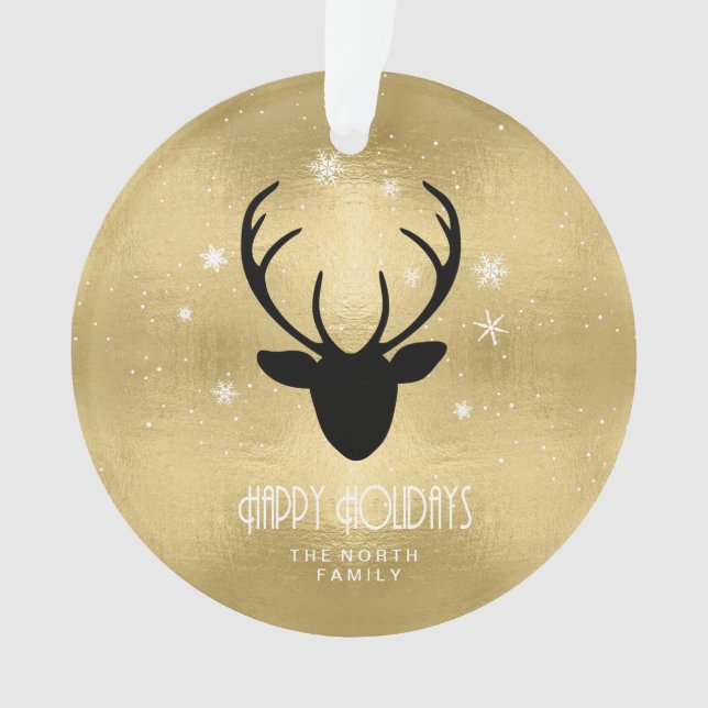 Cerfs Antlers Silhouette & Flakes Gold ID861 (devant)