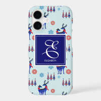 Cerfs, Arbres de Noël, et Snowflakes avec Monogram