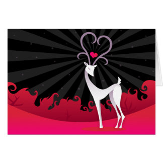 Cerfs communs d'amour en rouge et noir - carte