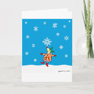 Cerfs communs de houx avec la carte de Noël de