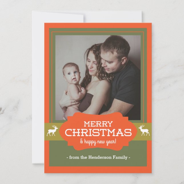 Cerfs communs de Joyeux Noël chassant la carte de (Devant)