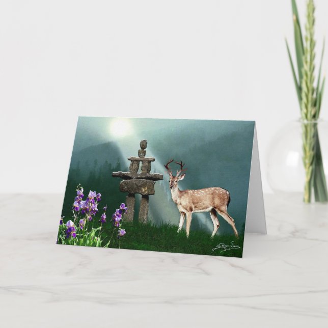 Cerfs communs et cartes de voeux sauvages de (Devant)