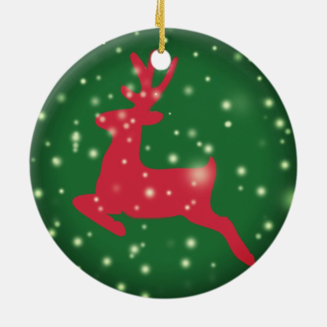 Cerfs communs, ornement de flocons de neige (Dos)