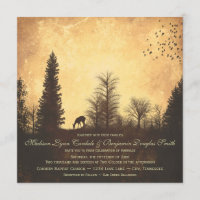 Cerfs communs rustiques dans des invitations de
