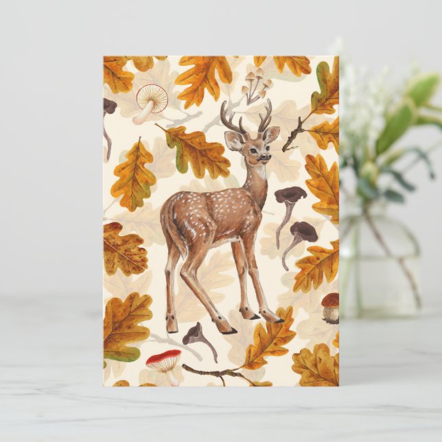 Cerfs dans la forêt automnale (Debout devant)