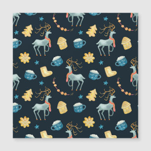 Cerfs de Noël : Motif sans couture à l'aquarelle