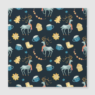 Cerfs de Noël : Motif sans couture à l'aquarelle