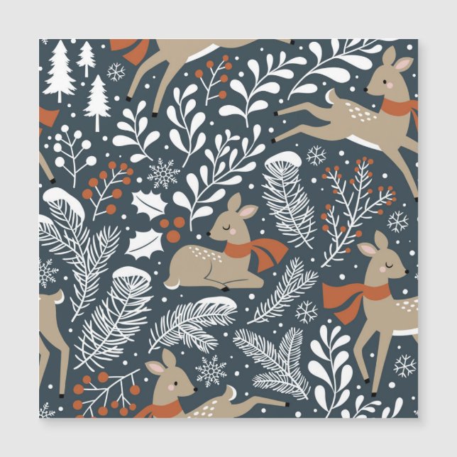 Cerfs de Noël vintage, motif festif (Devant)