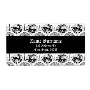 Cerfs et arbres médiévaux, étiquette