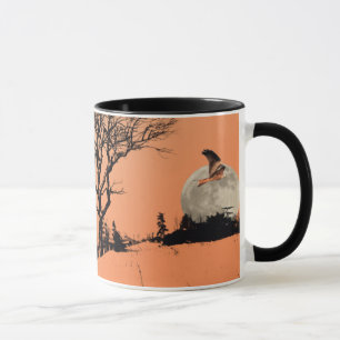 Cerfs-volants rouges dans la tasse boisée de