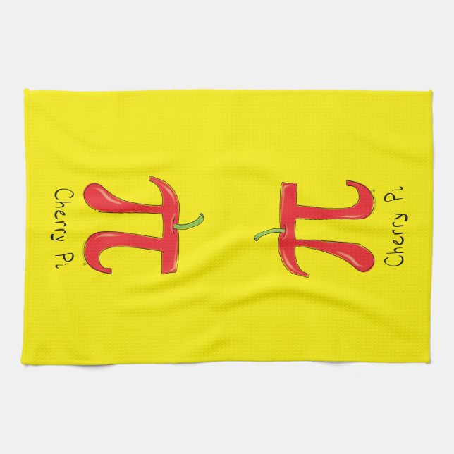 Cerise Cute Math Pi Day Pie Cuisine Serviette de c (Horizontal)