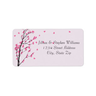 Cerise en fleurs - Étiquette de adresse