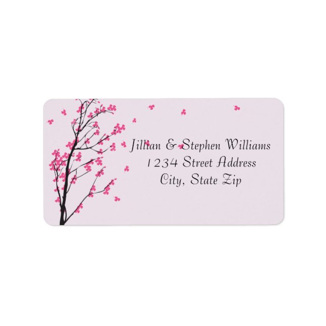 Cerise en fleurs - Étiquette de adresse (Devant)