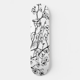Cerise Fleur Skateboard Noir Et Blanc