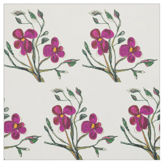Cerise Fleurs Roses Aquarelle > Tissu Floral