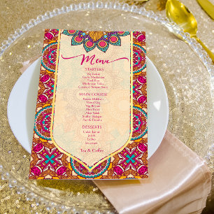 Cerise mandala rangoli menu personnalisé modèle