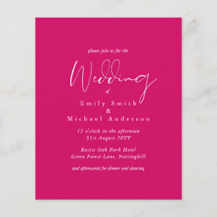 Cerise Pink Script Typographie Mariage budgétaire