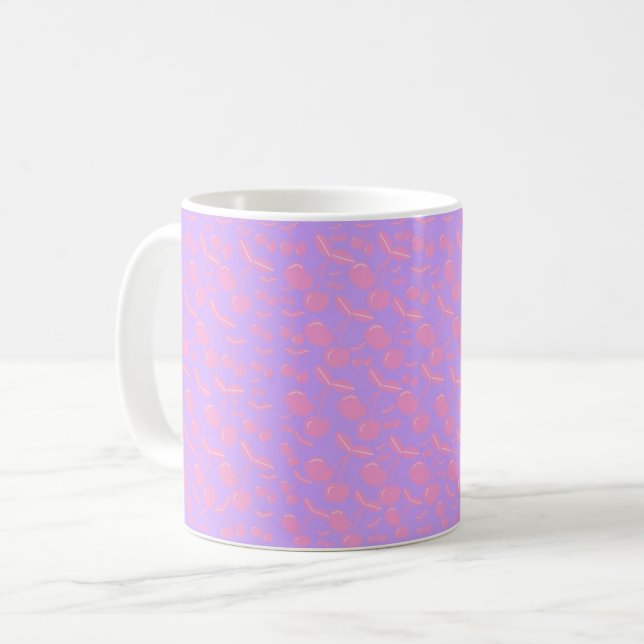 Cerise rose Cerise Mug Motif Fille Cadeau (Devant gauche)