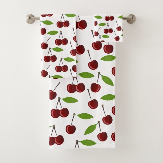 Cerise Rouge, Motif De Cerises, Feuilles, Fruits (En situation)