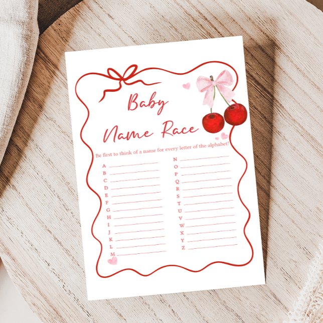 Cerise sur le dessus Baby Shower Rose Ruban Jeu de (Coquette Cherry on Top Baby Shower Game)