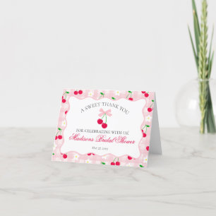 Cerise Sweet Coquette Rose Carte de remerciements 